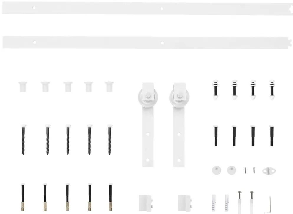 Porta Deslizante vidaXL com Conjunto de Hardware Branco 86x198.5 cm Ma