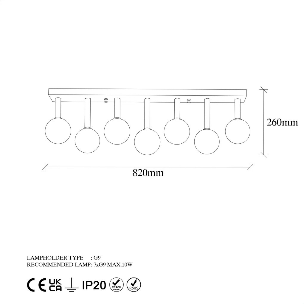 Candeeiro de Teto Even – Preto e Creme – 82 x 10 x 26 cm