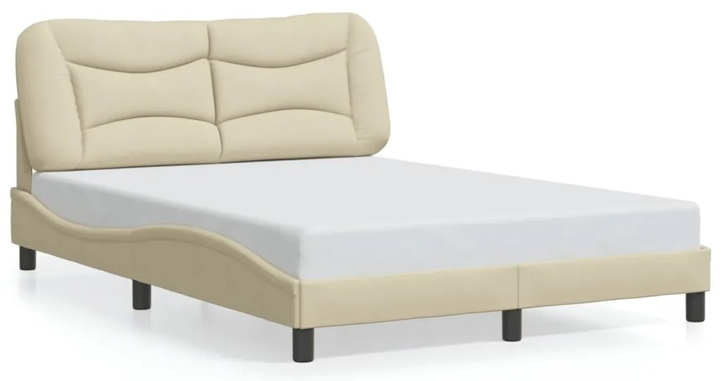 Estrutura de cama com LED sem colchão 140x200 cm tecido
