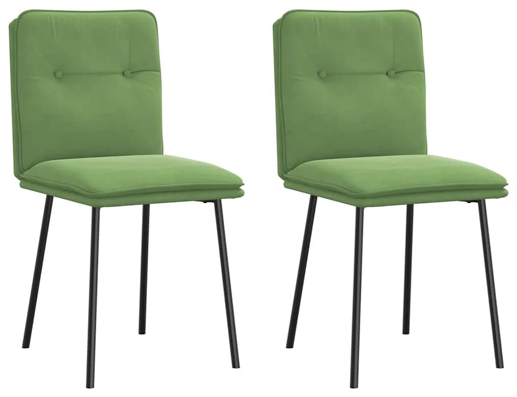 Cadeiras de jantar 2 pcs veludo verde-claro