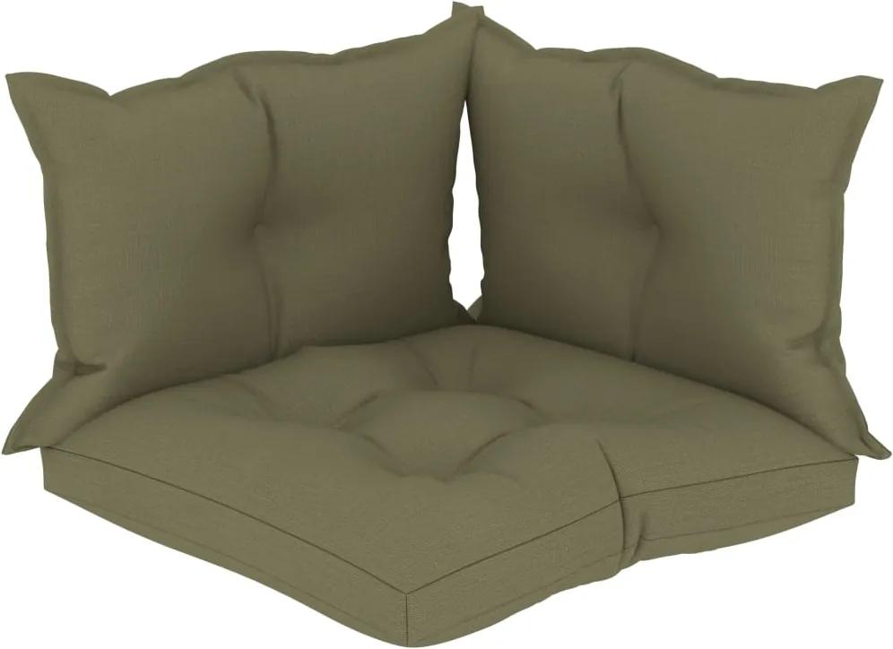 Almofadões para sofás de paletes 3 pcs tecido bege