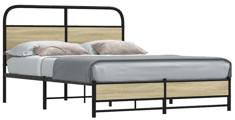 Estrutura cama s/ colchão derivados de madeira carvalho sonoma