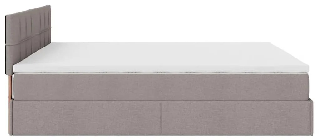 moldura de cama otomana vidaXL com tecido Taupe 180x200cm