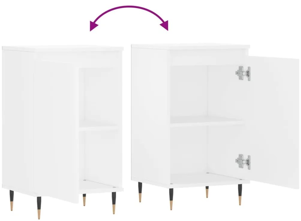 Aparadores 2 pcs 40x35x70 cm derivados de madeira branco