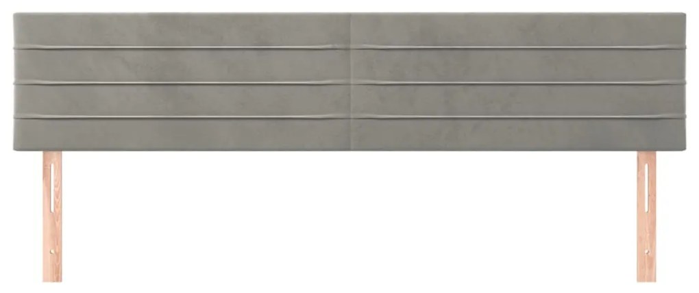 Cabeceira de cama 2 pcs veludo 90x5x78/88 cm cinzento-claro