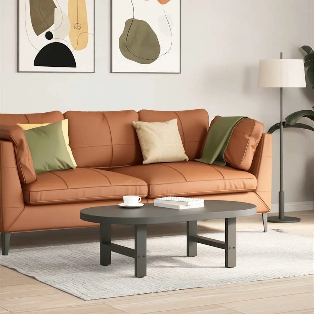 vidaXL Pés para mesa de centro antracite 2 peças 50x(30-31) cm aço