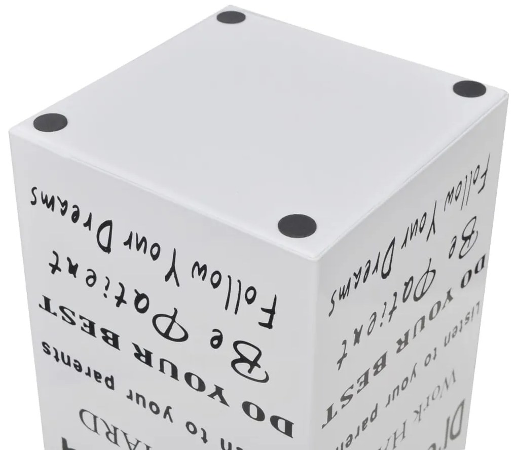Suporte guarda-chuvas/de armazenamento quadrado branco aço 48,5 cm