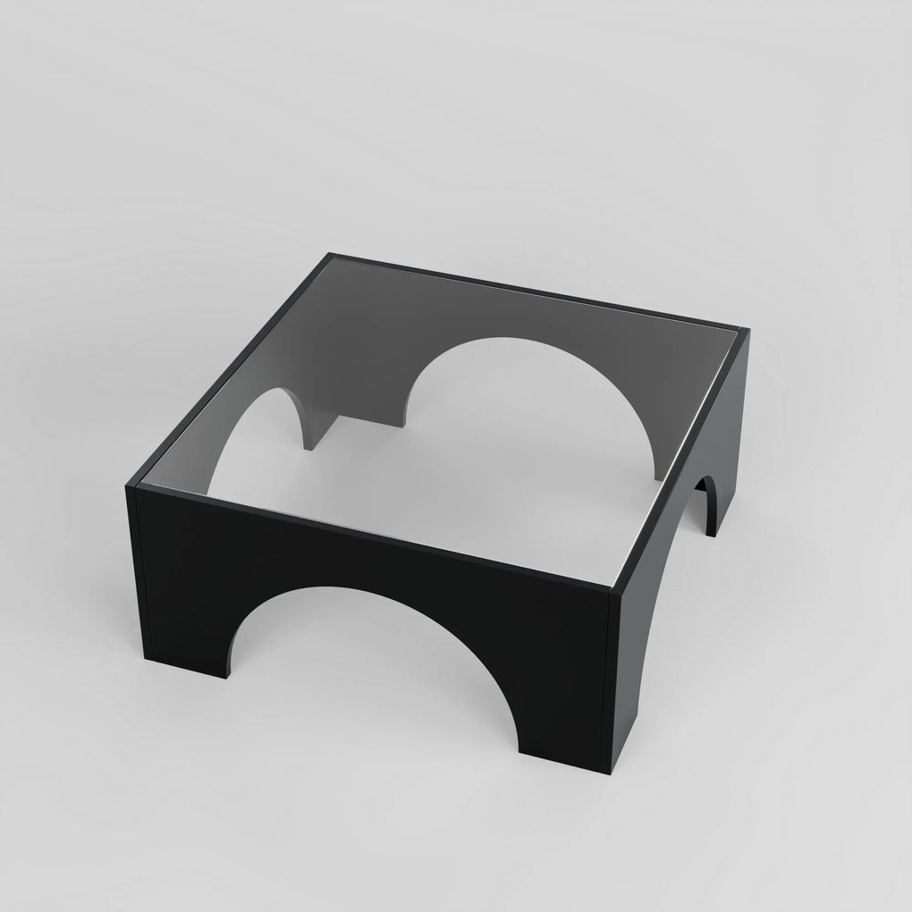 Mesa de Café Seine - Preto Transparente - 80x35x80 cm