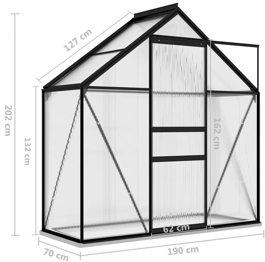 Estufa 1,33 m² alumínio antracite