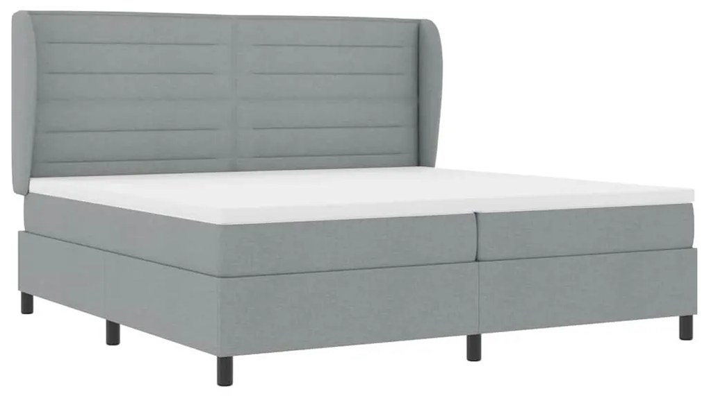 Cama Box com Colchão Cinza Claro 200x200 cm