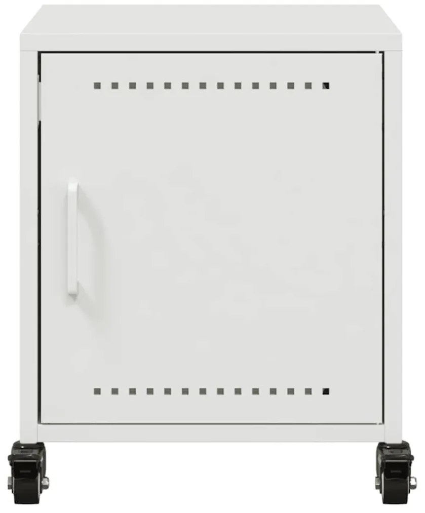 Mesas de cabeceira 2 pcs 36x39x43,5 cm aço branco