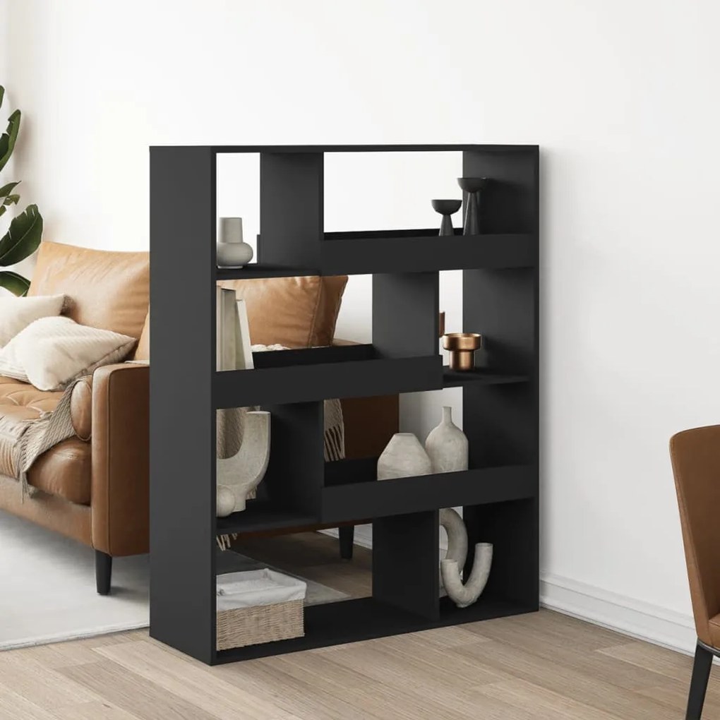 vidaXL Divisória 100x33x125,5 cm derivados de madeira preto