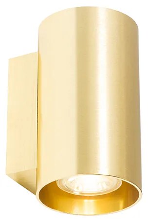 Candeeiro de parede moderno dourado redondo 2 luzes - Sandy