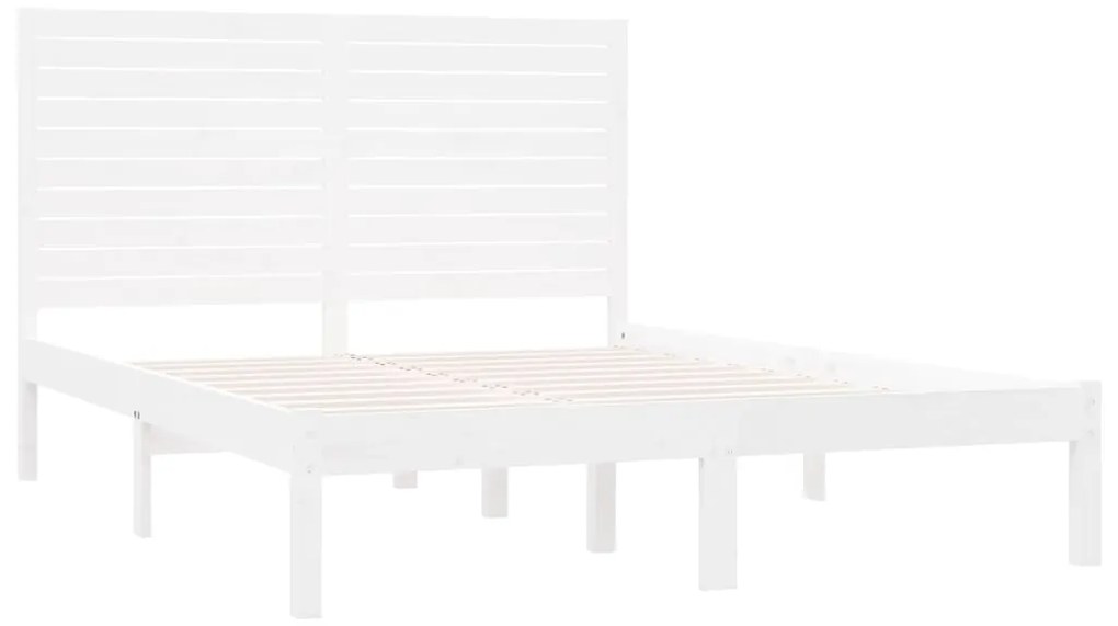 Estrutura de cama 120x200 cm madeira maciça branco