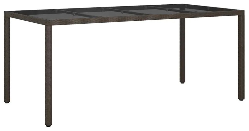 Mesa de Jantar de Jardim Castanho 190x90x75 cm Vime PVC