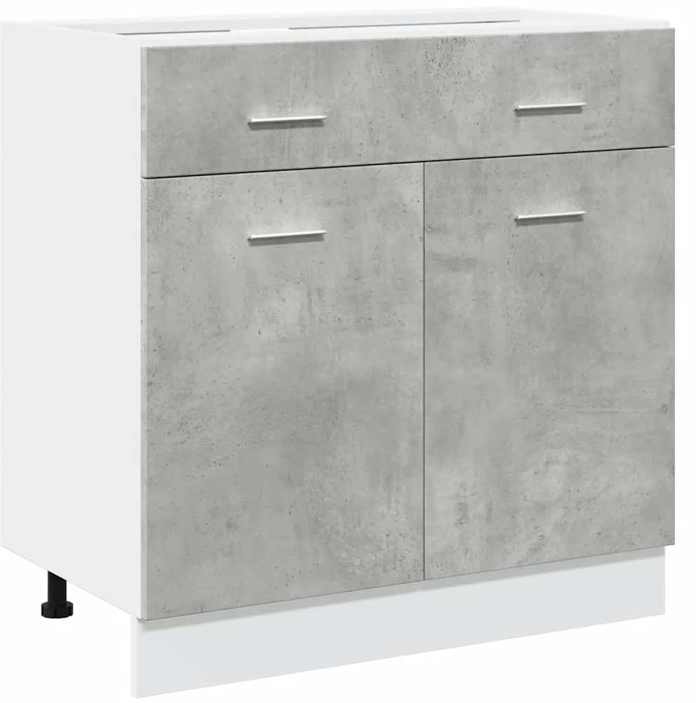 7 pcs conj. móveis casa banho “Lyon” cinza cimento