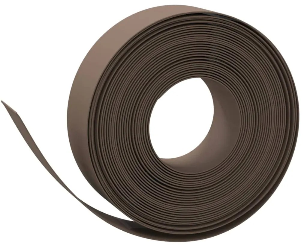 Bordas de jardim 4 pcs 10 m 15 cm polietileno castanho