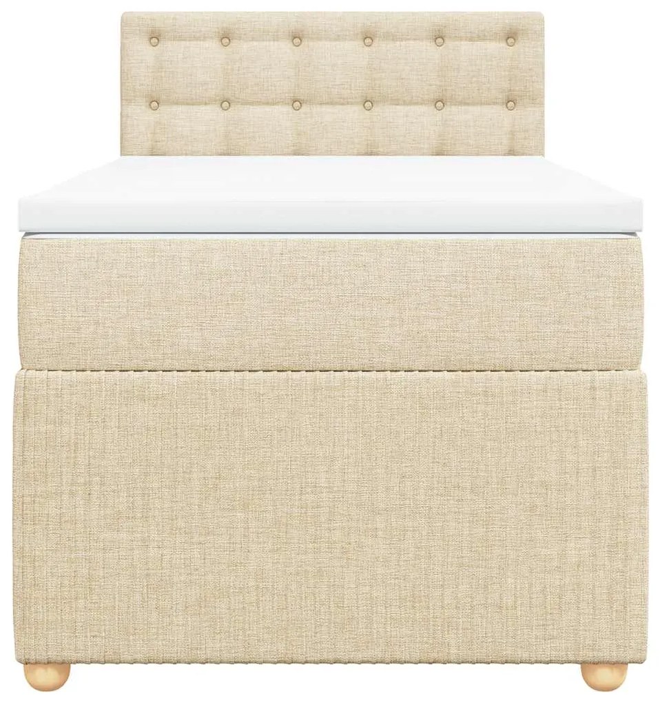 Cama com molas/colchão 90x190 cm tecido cor creme