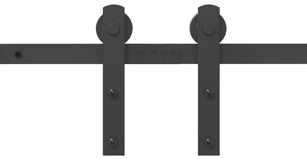 Kit de ferragens para porta deslizante 366 cm aço preto