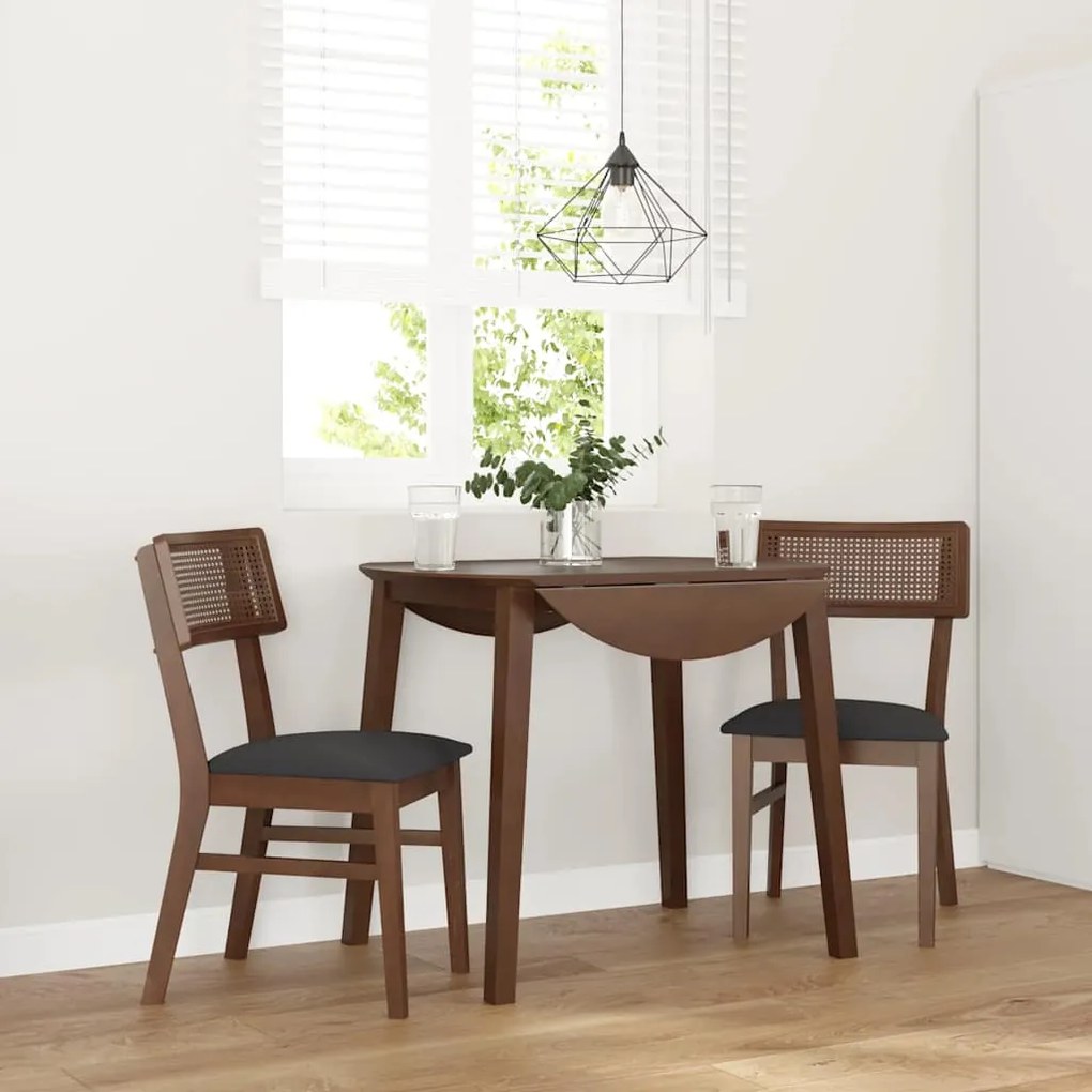Cadeiras de jantar com almofadões 2 pcs madeira maciça castanho