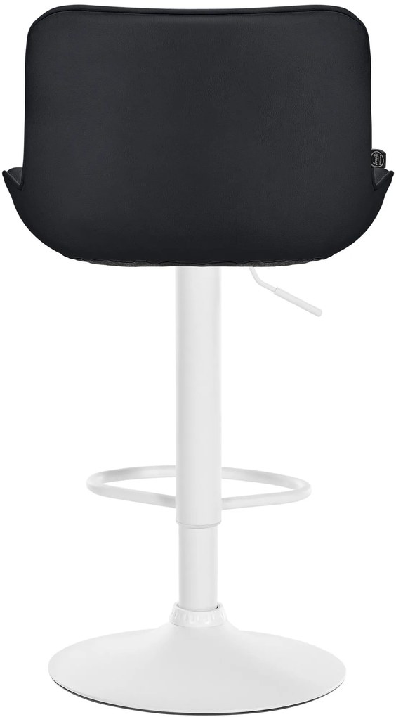 Banco alto em couro sintético com estrutura branca 85-106 x 49 x 51 cm preto