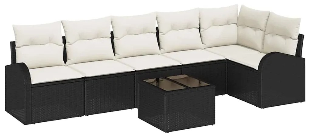 Conjunto de Sofás de Jardim de 6 Peças com Almofadas de Rattan Poliést