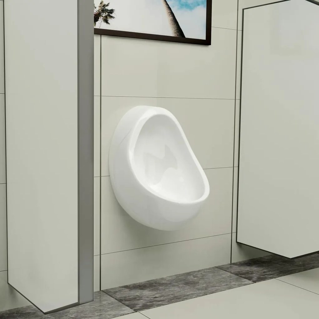 Urinol de parede com válvula de descarga cerâmica branco