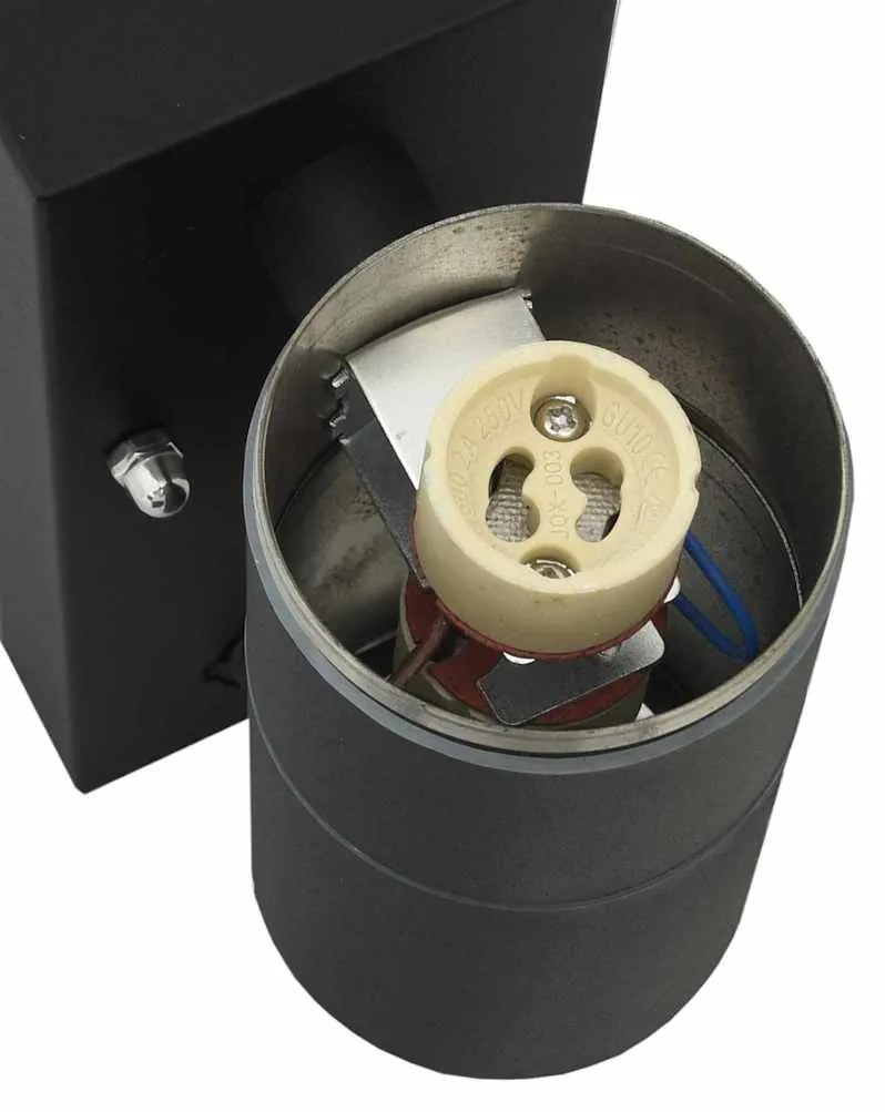Luz de Parede Externa Preta Aço Inoxidável IP44