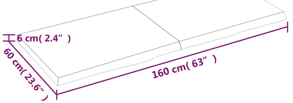 Prateleira de parede 160x60x(2-6) cm carvalho tratado castanho