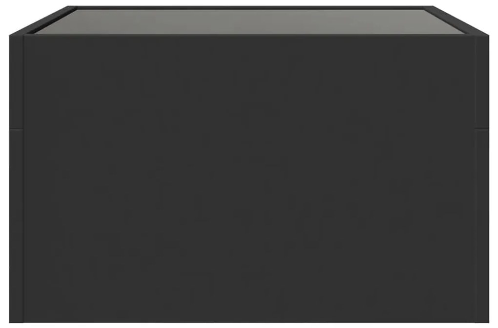 Mesa de centro luzes LED Infinity 50x50x30 cm preto