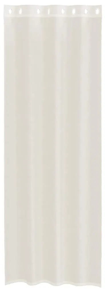 Cortinas de voile com ilhós 2 pcs creme 140x300 cm