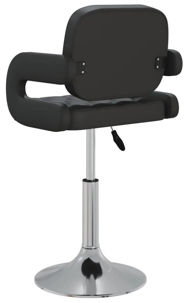 Cadeiras de jantar giratórias 2 pcs couro artificial preto