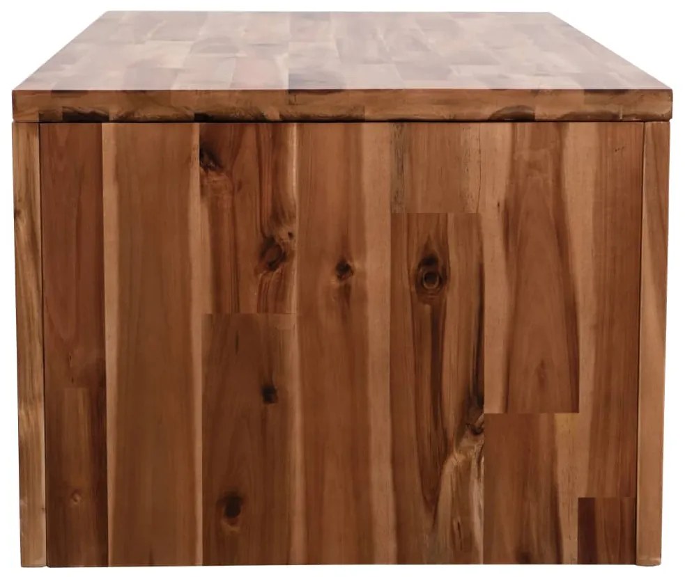 Mesa de centro em madeira de acácia maciça 90x50x37,5 cm
