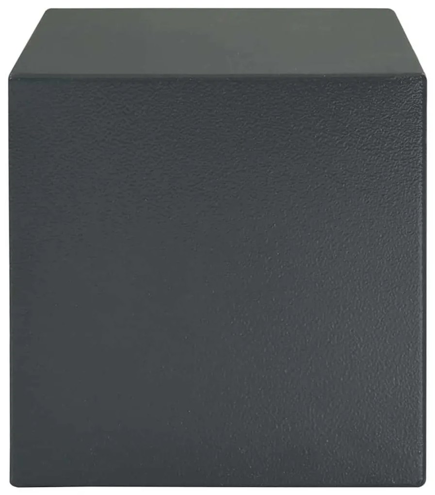 Caixa Segura com Fechadura de Chave Cinza Escuro 25x35x25 cm Aço