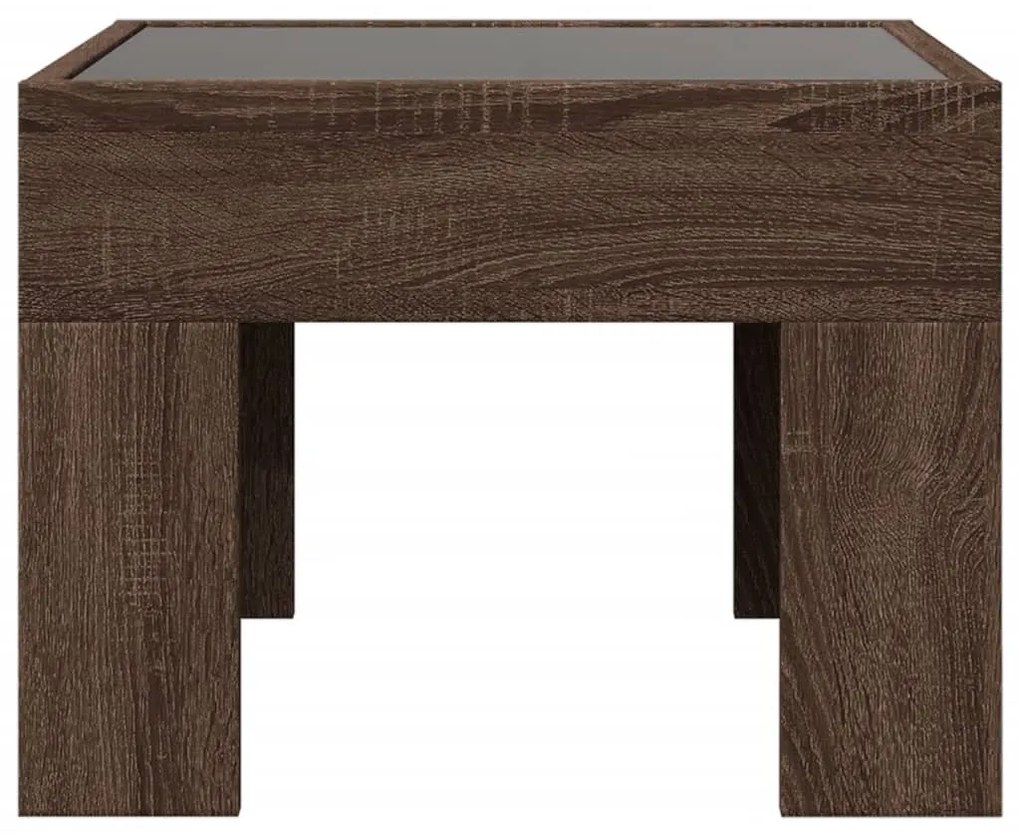 Mesa de cabeceira c/ LED Infinity 40x40x30 cm carvalho castanho