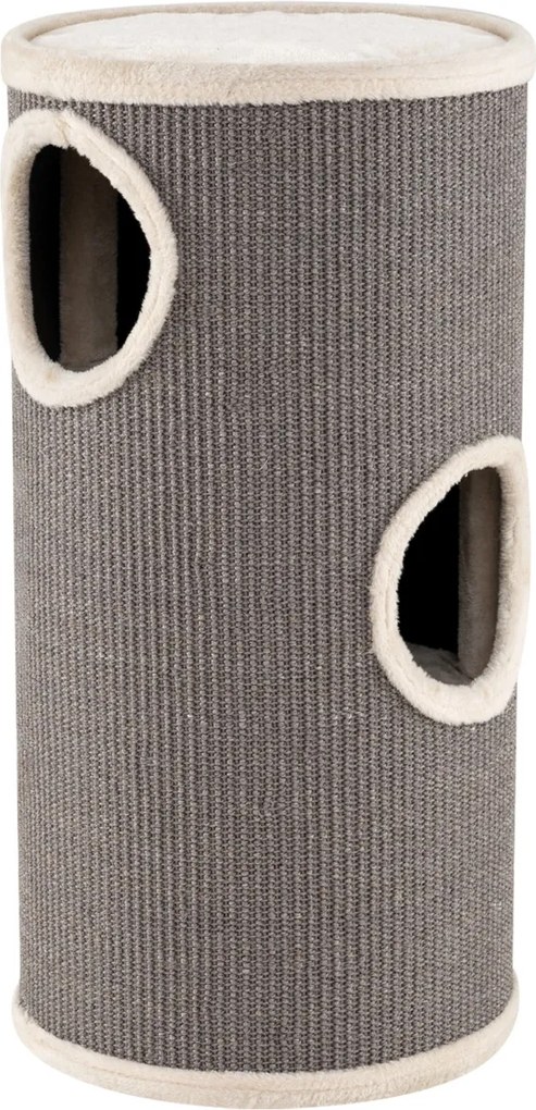 Casa para Gatos 4 Níveis 36 cm x 36 cm x 70 cm Design Multinível com Arranhador de Sisal Cama Acolchoada e Torre Barril Refúgio para Interior Cinza