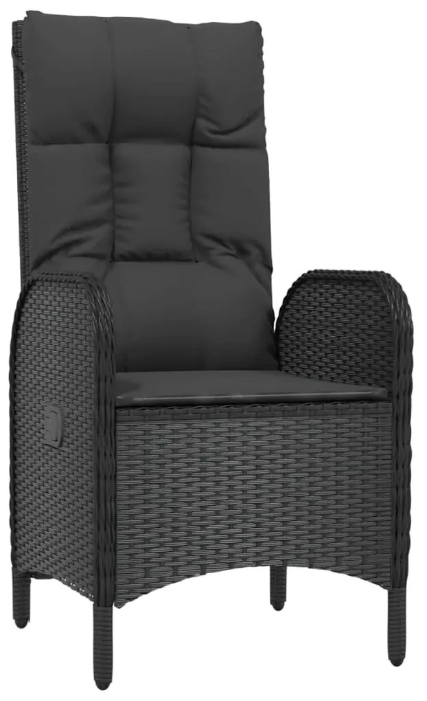 Cadeiras de exterior 2 pcs vime PE preto