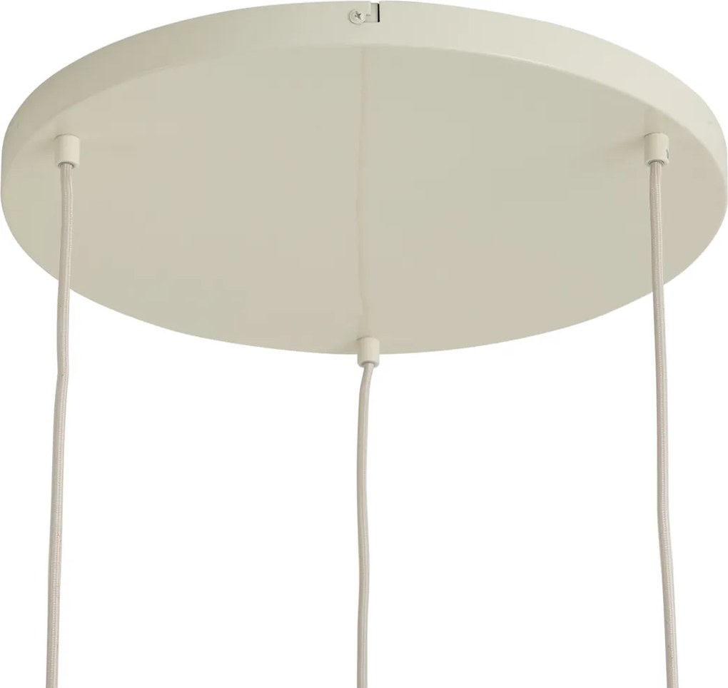 Candeeiro Suspenso Retro Bege com Abajur de Metal 3 Luzes - Ophelia