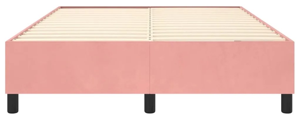 Estrutura de cama 140x190 cm veludo rosa