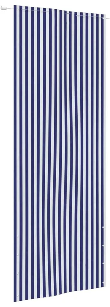 vidaXL Tela de varanda 80x240 cm tecido oxford azul e branco