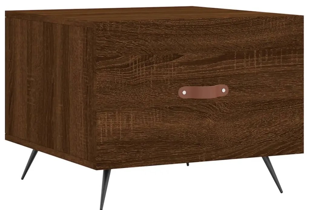 Mesa centro 2 pcs 50x50x40 cm madeira proc. carvalho castanho