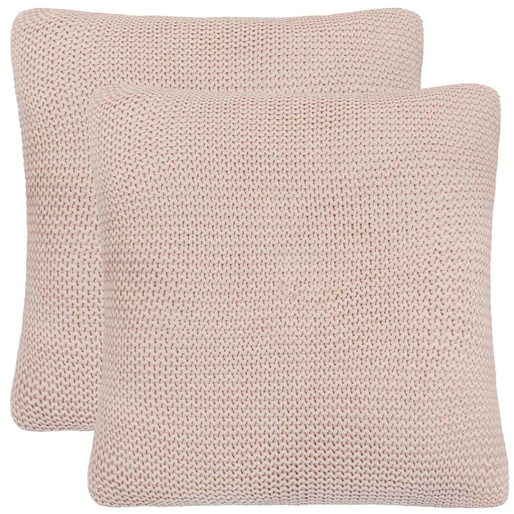 vidaXL Almofada de Lançar Cestaria 2 pcs Rosa 45 x 45 cm Algodão
