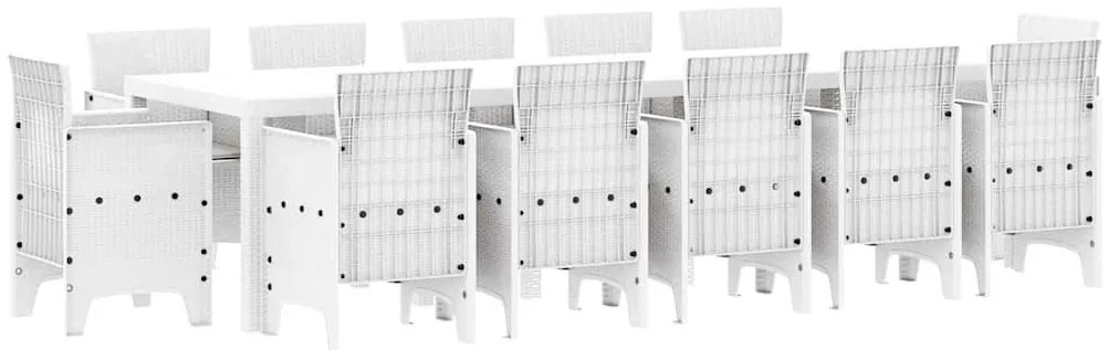 Conjunto de Jantar para Jardim 13 pcs Branco e Cinza Claro