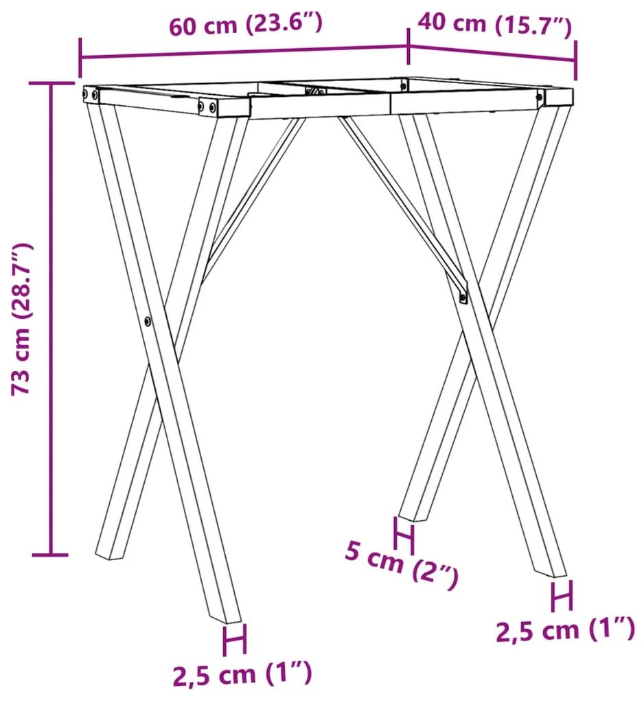 Pernas para mesa de jantar estrutura em X aço