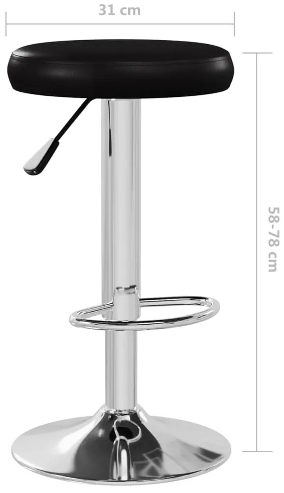 Bancos de bar 2 pcs couro artificial preto