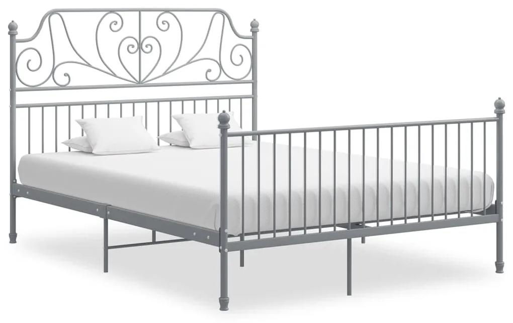 324855 vidaXL Estrutura de cama metal 160x200 cm cinzento