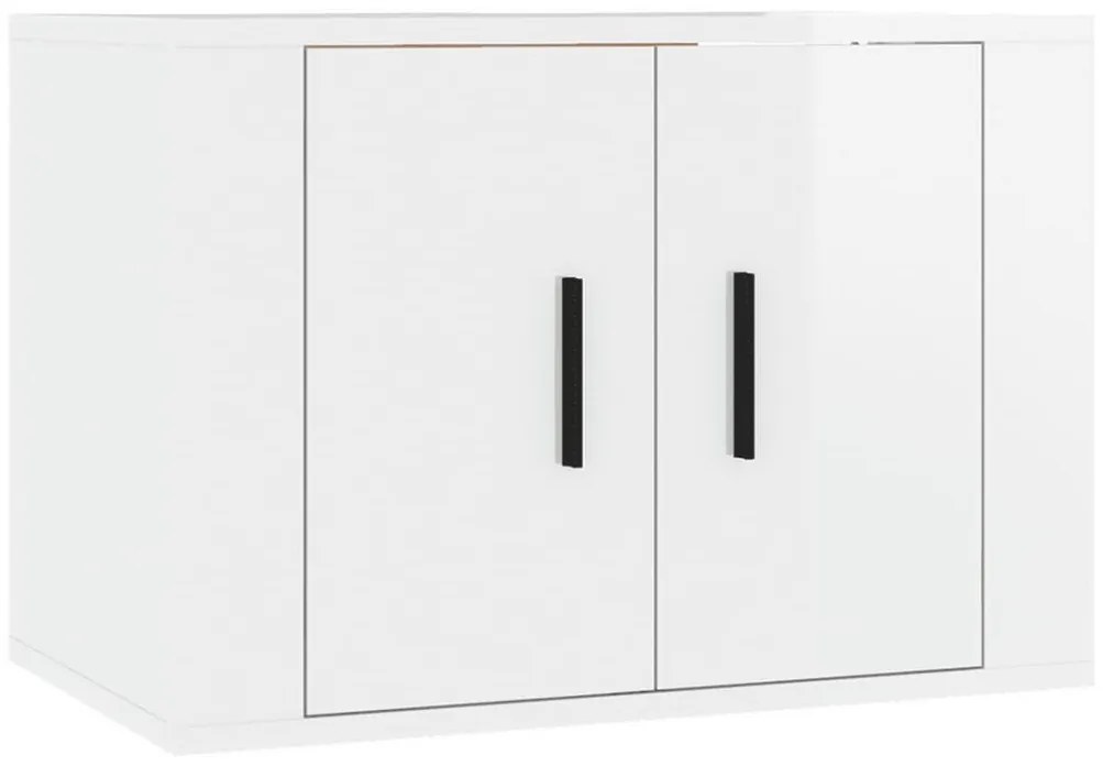 5 pcs conjunto móveis de TV madeira processada branco brilhante