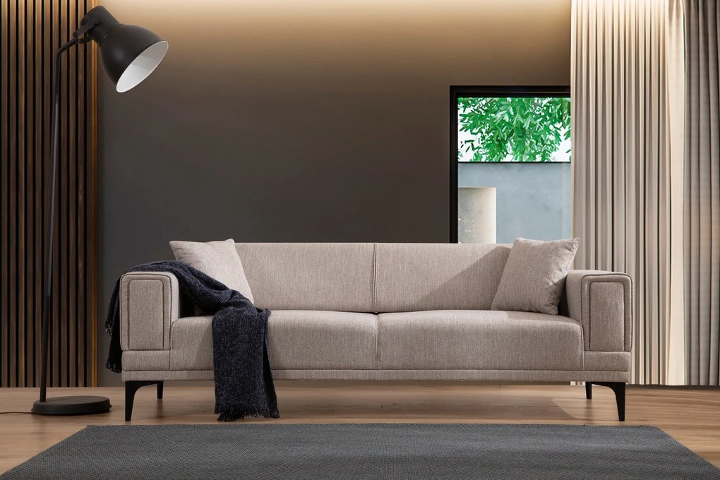 Sofá-cama 3 Lugares Horizon – Castanho Claro – 230x95x77 cm