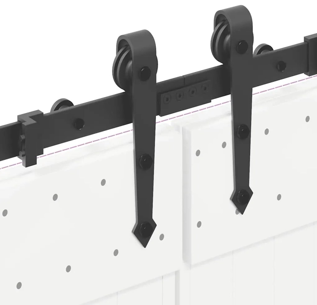 Kit de ferragens para porta deslizante 427 cm aço preto