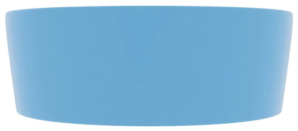 Lavatório com extravasamento 36x13 cm cerâmica azul-claro mate